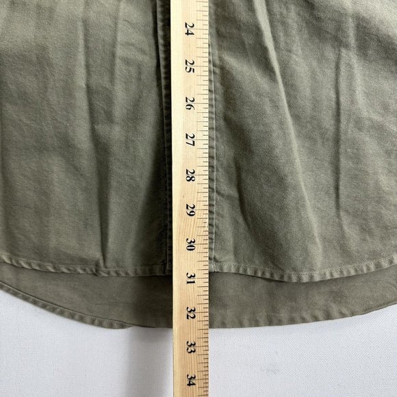 Lucky Brand Mens Army Green Button Down Shirt Size Large Short Sleeve Casual - Picture 8 of 9